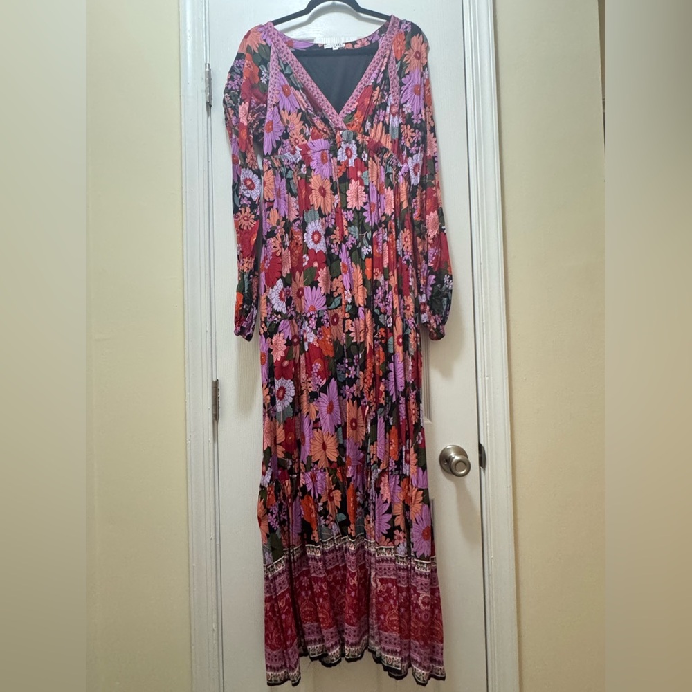 Baltic Born Red and Purple Floral Maxi Dress - Picture 5 of 5